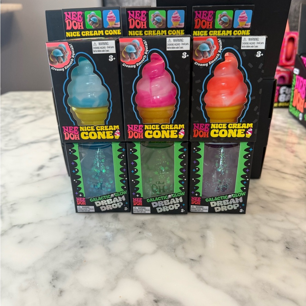 Nee Doh bundle complete set Cream Cone squishy